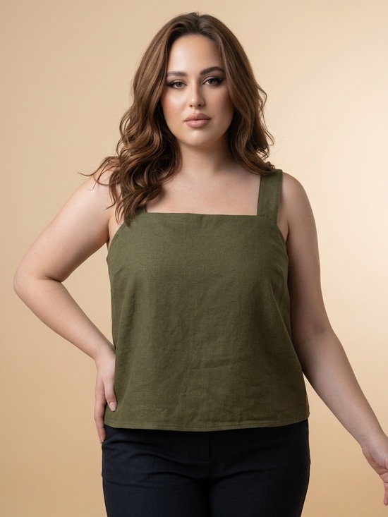 Banana Republic Tops - Banana Republic Olive Square-Neck Tank - Linen Blend (L)